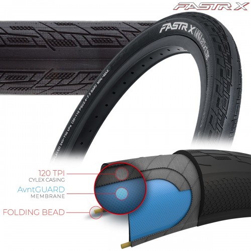TIOGA FASTR-X BLK LBL TIRES - 120 TPI - FOLDING BEAD Sizes Tires