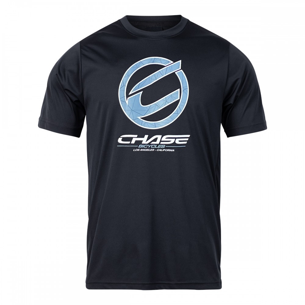 CHASE BICYCLES ROUND ICON BLACK/BLUE T-SHIRT