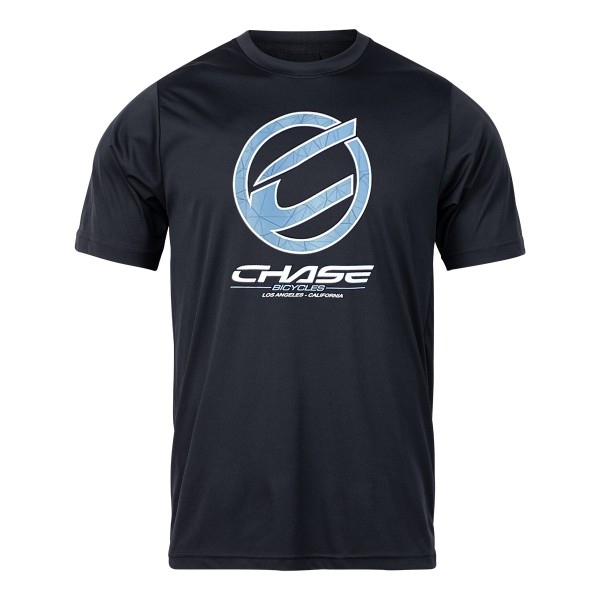 CHASE BICYCLES ROUND ICON BLACK/BLUE T-SHIRT