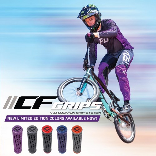 ODI CF FLANGELESS LOCK-ON LIMITED EDITION GRIPS