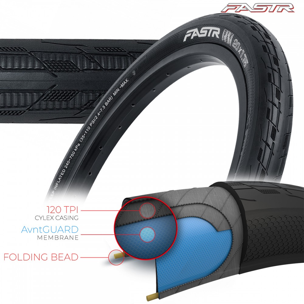 TIOGA FASTR BLK LBL TIRES - 120 TPI - FOLDING BEAD