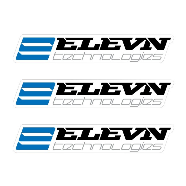 ELEVN SMALL STICKER 110x18MM PACK X 3 BLACK/BLUE