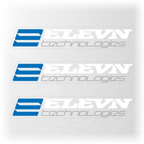 ELEVN SMALL STICKER 110x18MM PACK X 3 WHITE/BLUE