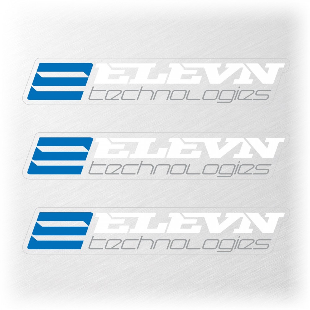 ELEVN SMALL STICKER 110x18MM PACK X 3 WHITE/BLUE