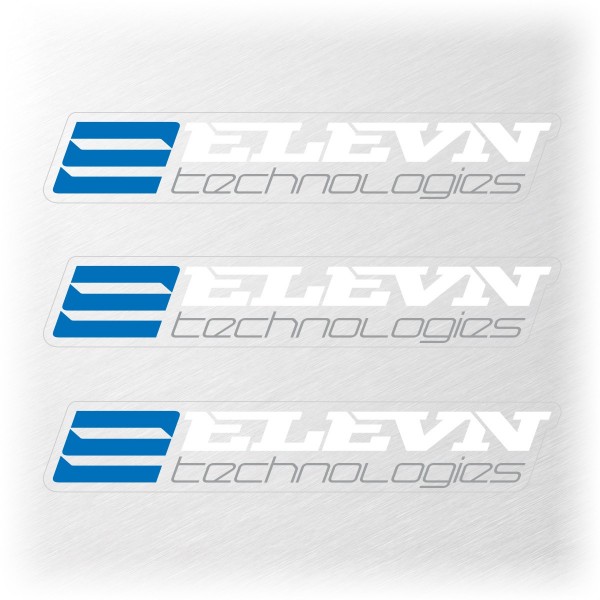 ELEVN SMALL STICKER 110x18MM PACK X 3 WHITE/BLUE