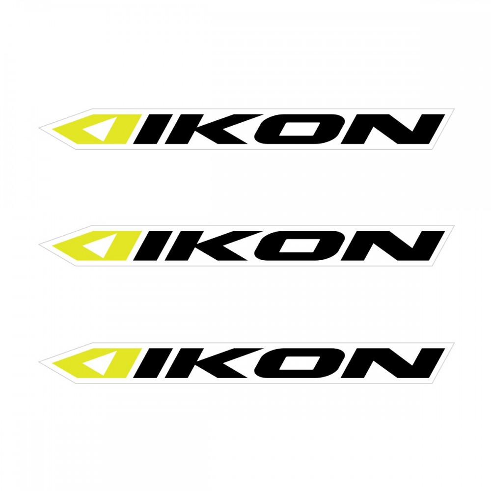 IKON SMALL STICKER 114x11MM PACK X 3 BLACK/NEON YELLOW