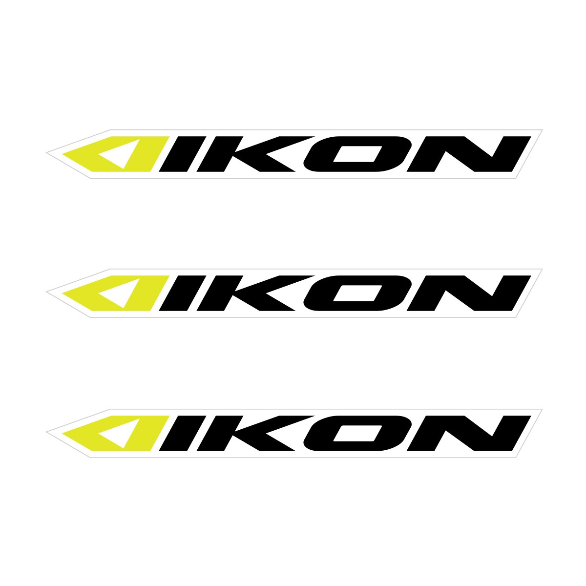 IKON SMALL STICKER 114x11MM PACK X 3 BLACK/NEON YELLOW Color