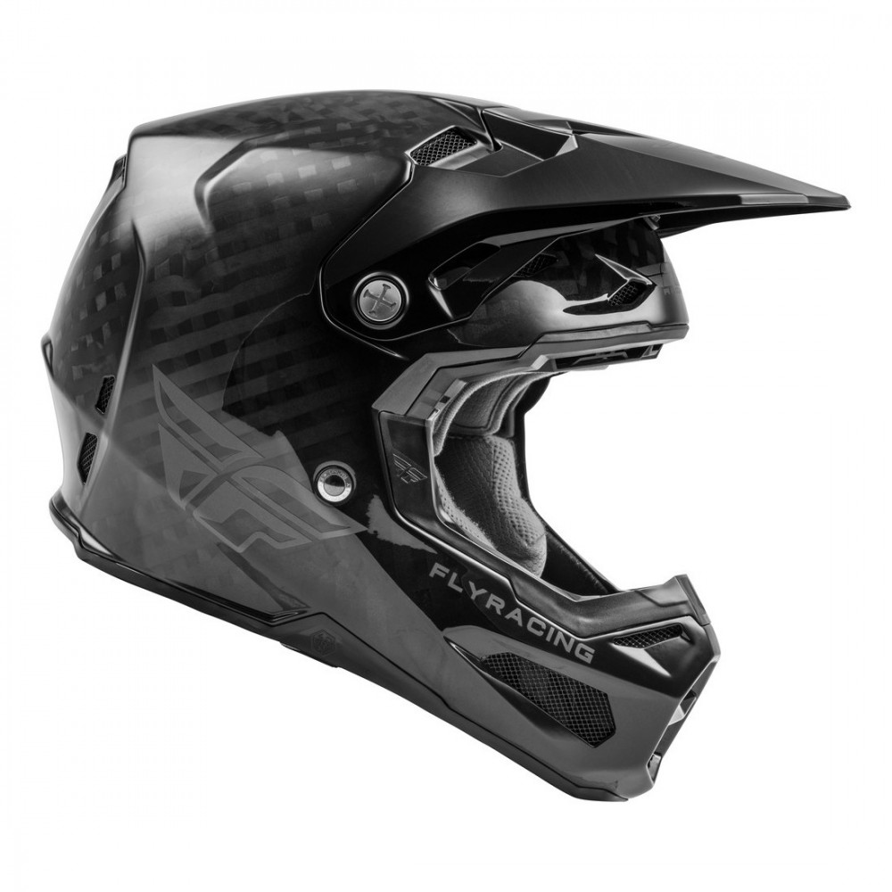 Black Carbon, X-Small Fly Racing Formula Carbon Solid Helmet 