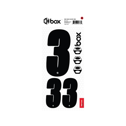 BOX TWO NUMBER STICKER KIT BLACK