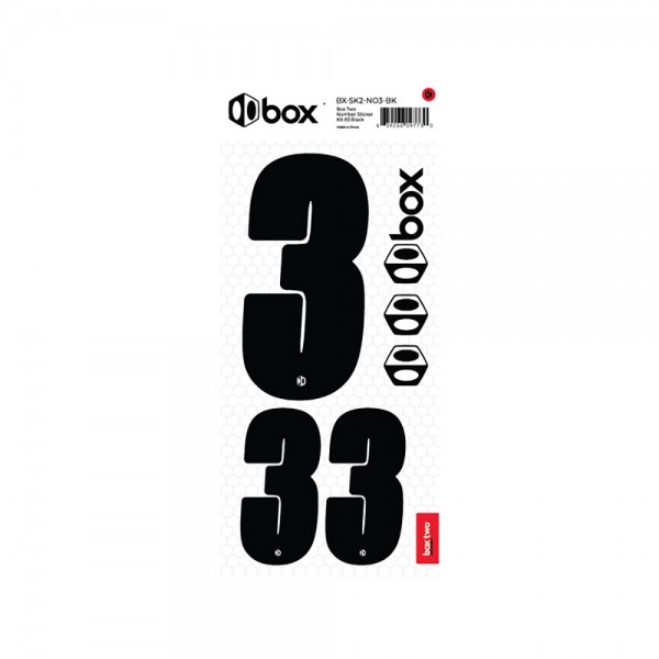 BOX TWO NUMBER STICKER KIT BLACK